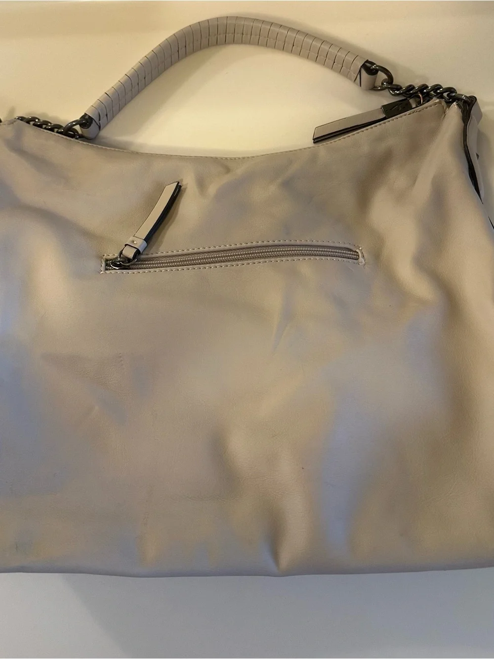 Simply Vera Wang Watercolor Floral Handbag Gunmetal Chain 14”Wx11.5”x4” EUC Hobo